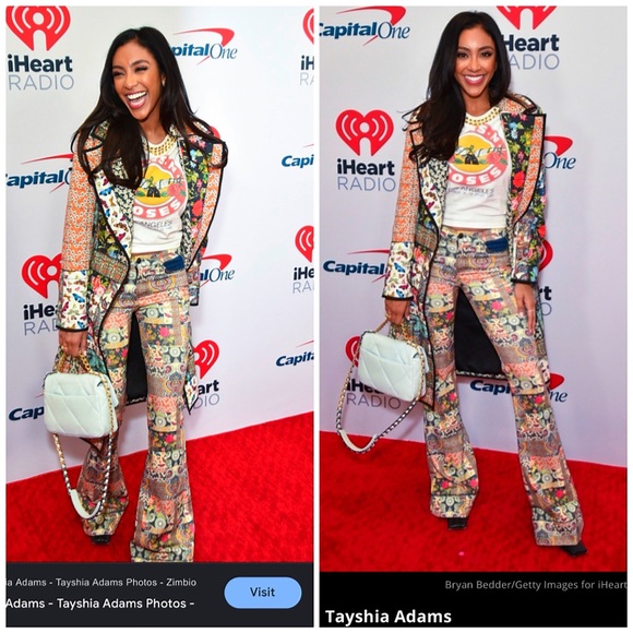 Alice + Olivia Beautiful Patchwork Mid Rise Denim Floral Flared Bell Jeans Pant - Picture 9 of 17